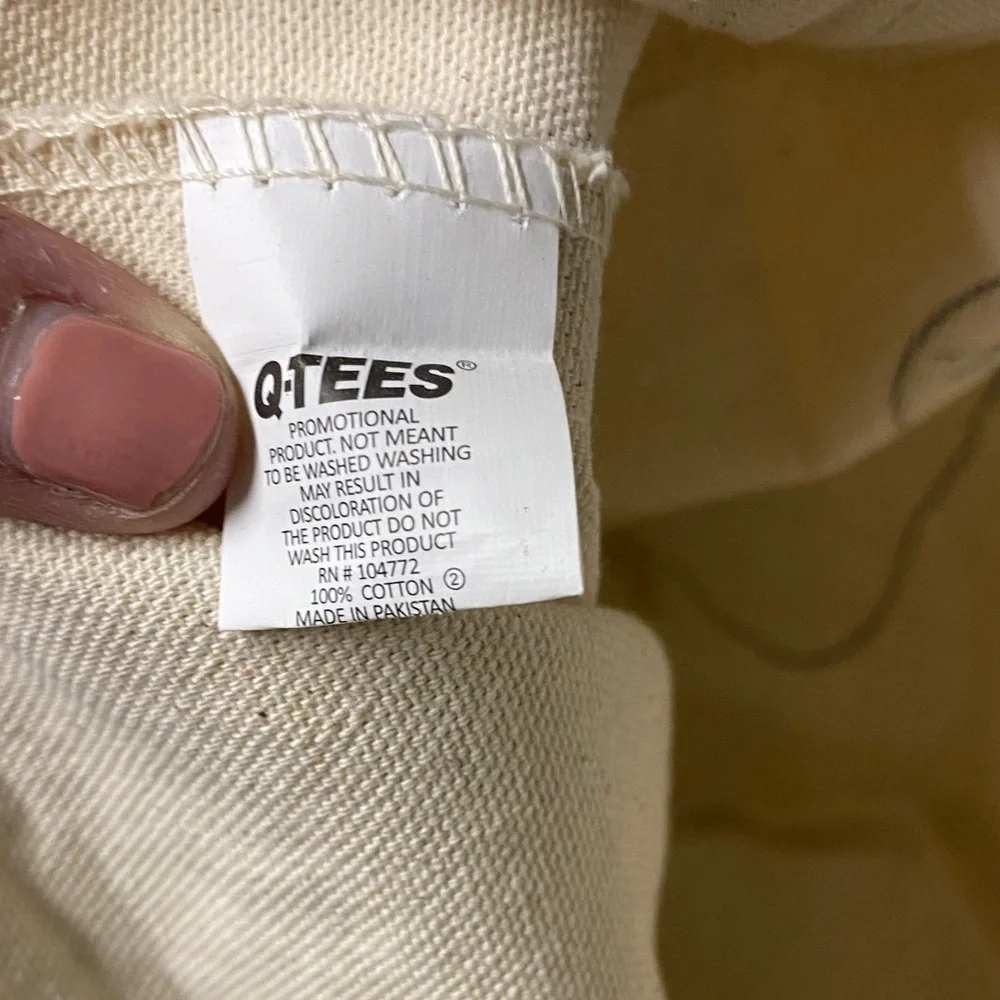 Q-Tees 100% Cotton Cream Tote Bag with Chicken Print - Picture 4 of 6